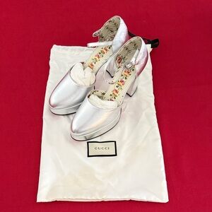 Gucci Women's Metallic Silver Heels